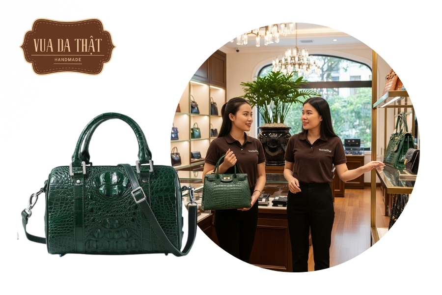 Người mệnh Mộc nên chọn túi xách da cá sấu màu xanh rêu hoặc xanh ô liu