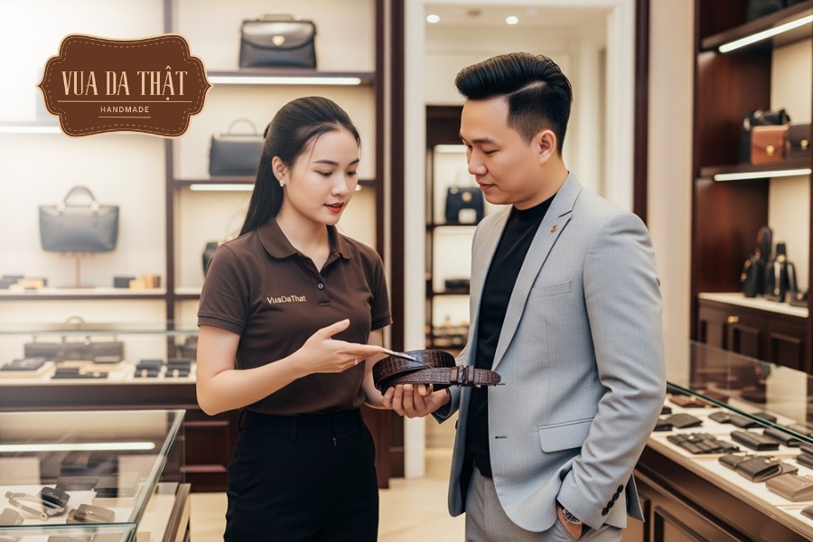 Tránh cuộn tròn hoặc để lại trong quần để bảo quản thắt lưng da cá sấu không bị biến dạng