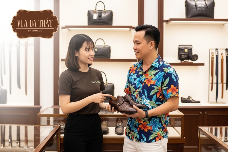 Giày da cá sấu thật có giá trị cao vì tính độc bản, độ bền vượt trội, vẻ ngoài sang trọng và quá trình chế tác cầu kỳ