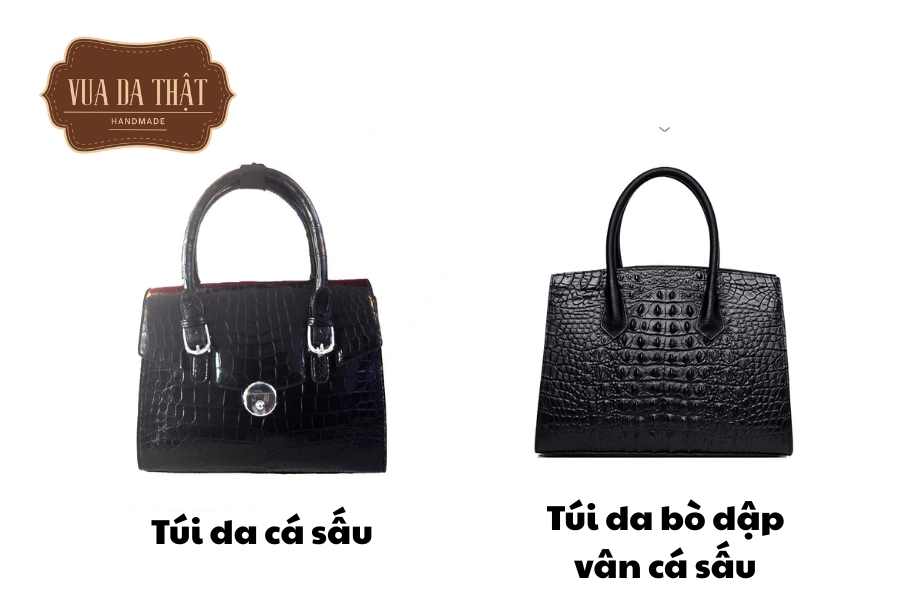 So Sánh Túi Da Cá Sấu Thật Và Da Bò Dập Vân Cá Sấu Túi da cá sấu có đường cong tự nhiên